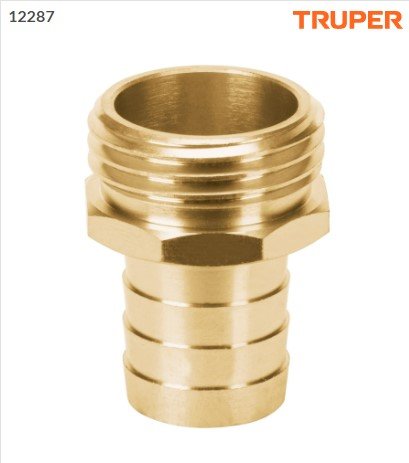 Conector 3/4 macho de latón sólido para manguera, Truper