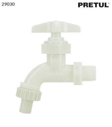 Llave para manguera, de plástico 65 g, entrada 1/2, Pretul