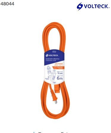 Extension electrica de uso rudo 6M cal16