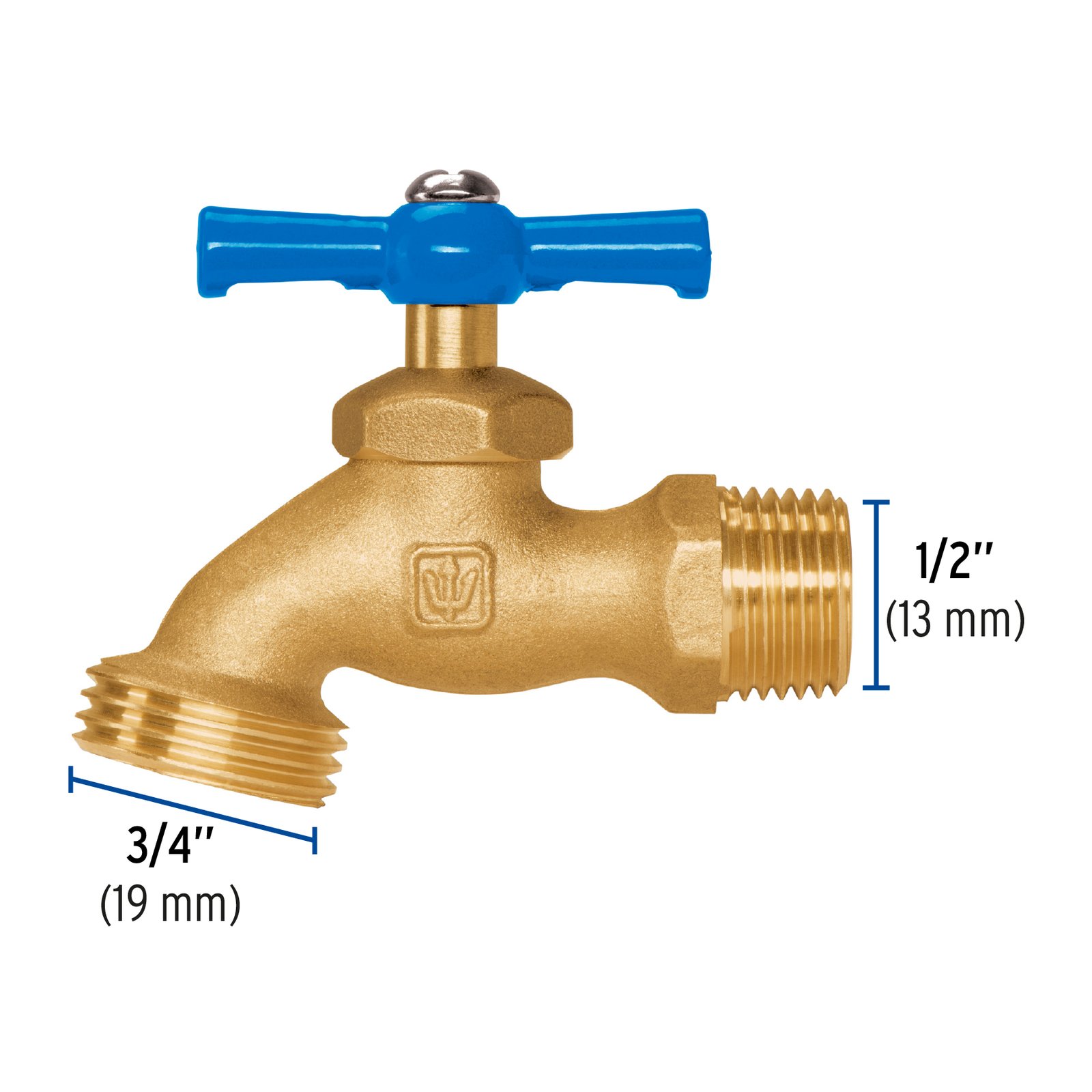Llave para manguera, de latón, 120 gr, entrada 1/2, Foset