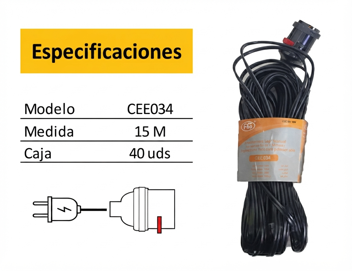 extension con porta lampara 15M