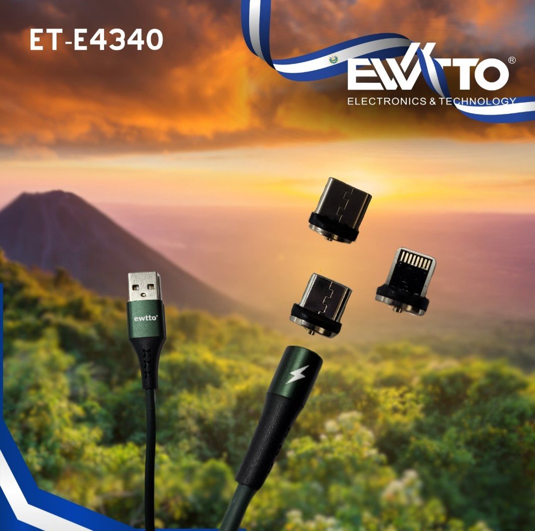 Cable magnetico para cargar celulares 3 en 1